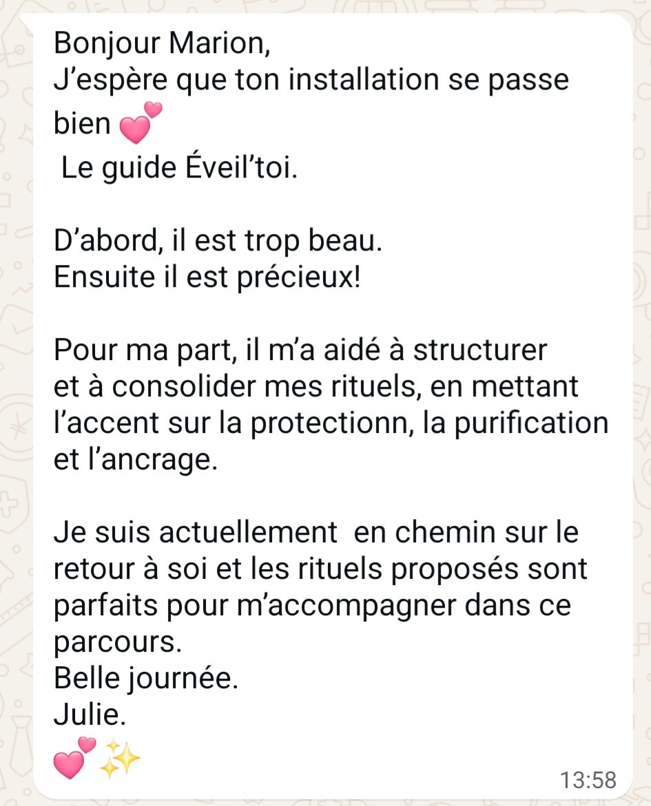 Message d'une cliente 2